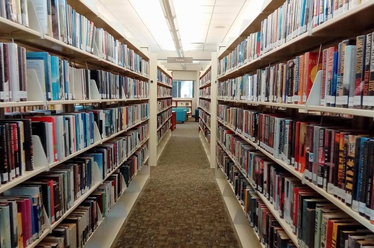 Library shelves stock