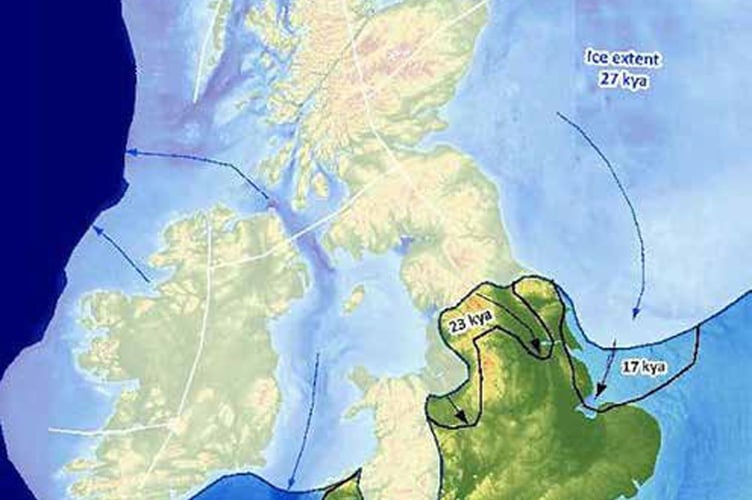 Most of Wales was completely covered by sheets of ice half-a-mile thick