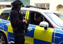 Armed police on the streets of Aberaeron