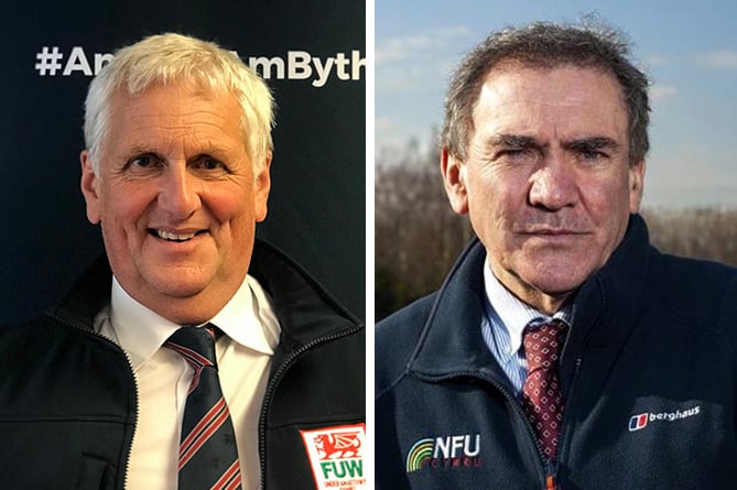 Glyn Roberts, FUW president and Aled Jones, NFU Cymru president