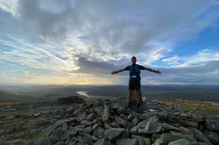 Dave Powell on top of Pumlumon about to descend to overnight camp at Dyffryn Castell on day three
Dragon’s Back Race 2022