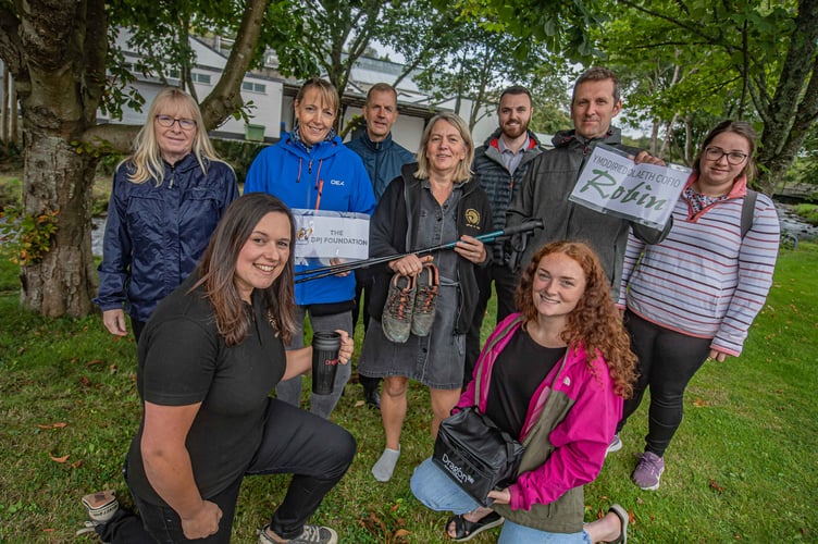 Pictured, from left, are Jenny Hale,  Kirstie Jones, Nikki Williams, Robert Burgess, Tracey Burr, Ben Griffith, Lois Williams, Michael Mort and Meinir Parry