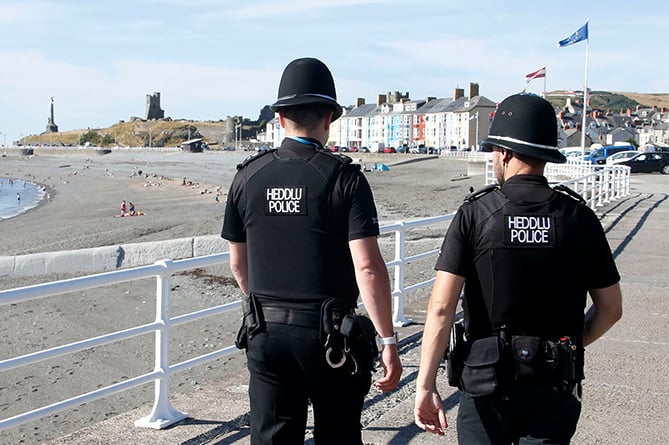 Stock photo of police in Aberystwyth