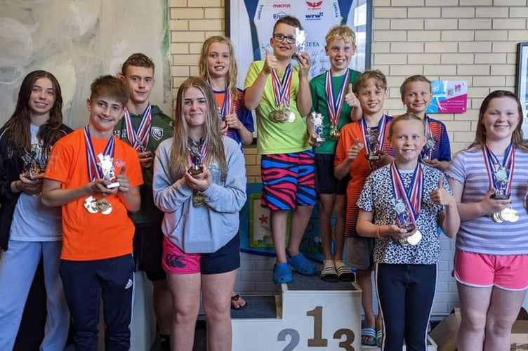 The swimmers who took part in the Aberystwyth and District Amateur Swimming Club gala 2022