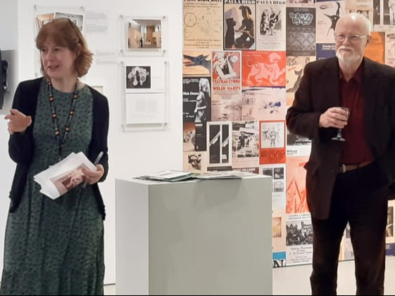 Ffion Rhys and Roger Tomlinson at the opening of the 50th anniversary exhibition