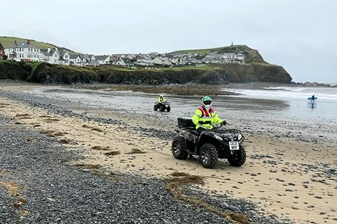 Police searched for packages of drugs at Borth beach