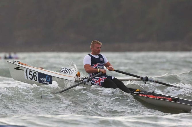 Tim Chesworth competing at the World Rowing Coastal Championships