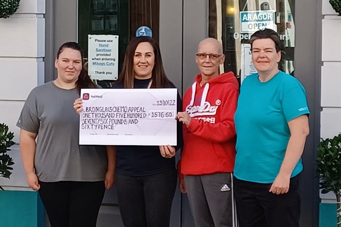 Mikey’s Cafe, Aberystwyth donation to Bronglais Chemo Appeal