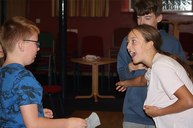Dragon Theatre Drama Club members in action