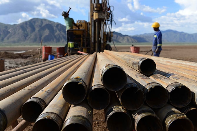 Drilling equipment in Chew Bahir basin, southern Ethiopia