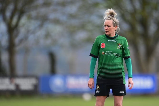 SWANSEA, WALES - 03 APRIL 2022: during the Genero Adran Premier fixture between Swansea City Ladies and Aberystwyth Town Ladies at Landarcy Park, Swansea, Wales. (Pic by Ashley Crowden/FAW)