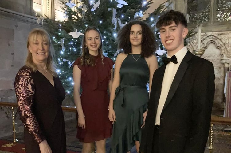 Ann Atkinson with Branwen Medi Jones, Georgia Williams and Owen Barton Davies. Dolgellau  Music club