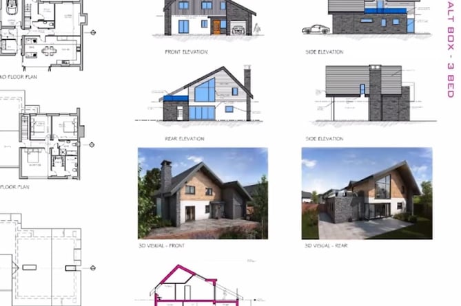 Design plan for some of the houses proposed at the Morfa Nefyn site