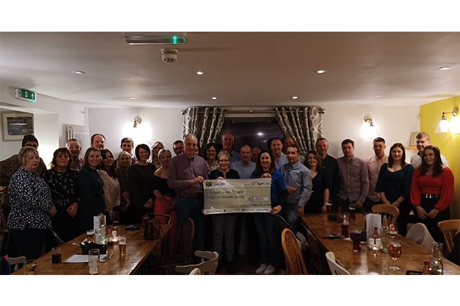 Cneifio Bont Shears raised £2,000 which was then presented to representatives of the Bronglais Chemo Appeal