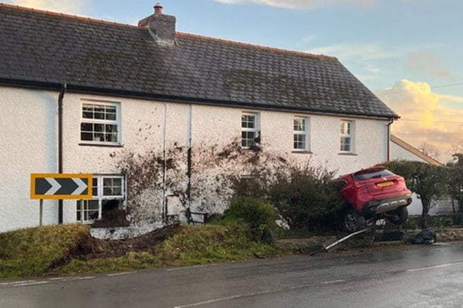 Crash at Graham and Leah Hunter’s home at Bryngwyn, near Newcastle Emlyn