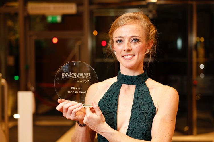 Dr Hannah Hunt has been awarded the BVA Young Vet of the Year award