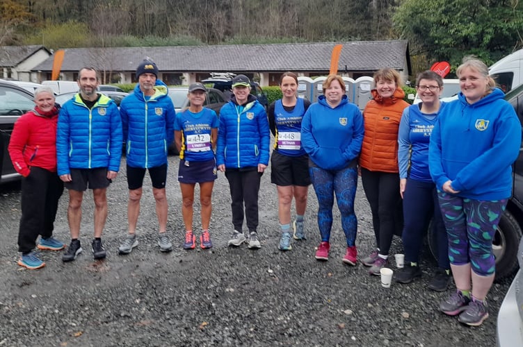 Left to right: Karen Isobel, Ed Land, Damian Sidnell, Lynwen Huxtable, Ceris Williams, Bethan Jones, Rachel Richards, Rachel Lilley, Hannah Dee and Irene Griffiths at Betws y Coed 071222