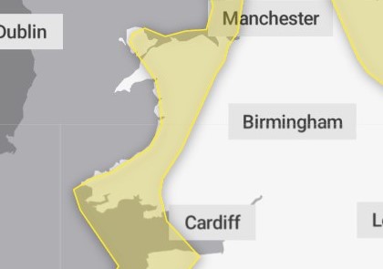The weather warning has been issued by the Met Office