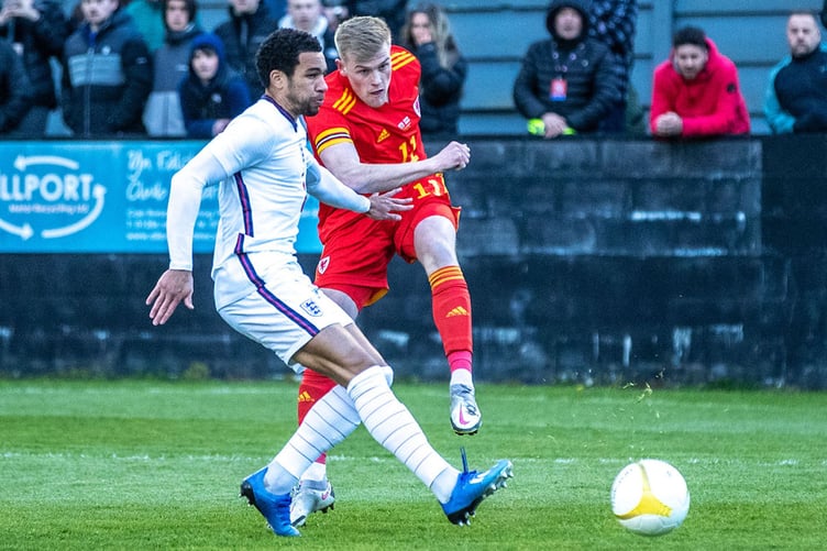 Former Bala favourite Will Evans scored a first-half brace for Cymru C against England C at Caernarfon’s Oval ground 2022
