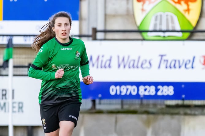 Aberystswyth Town Women defender Rebecca Mathias
Adran Leagues Trophy match