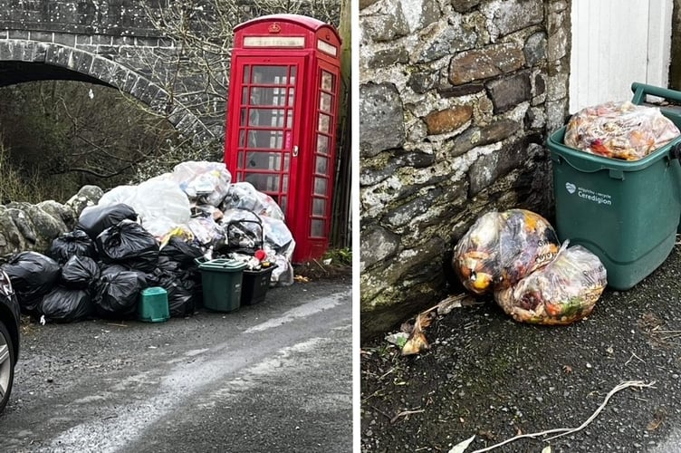 Clarach waste food bins collections refuse