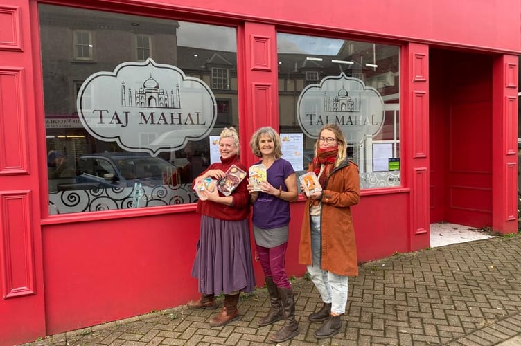 Tammi Dallaston, Gabi Ashton and Sarah Breese Machynlleth food surplus