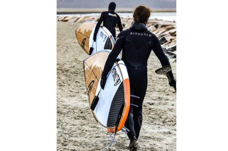 Paddle boarders Stock