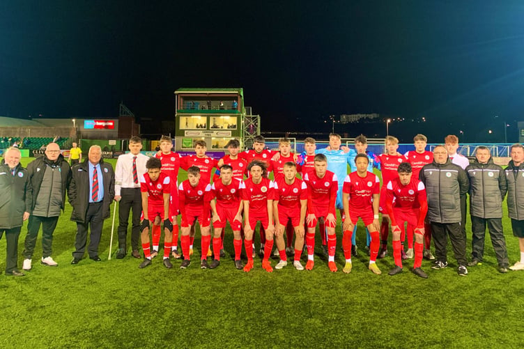The Welsh Schools Under 18s squad and staff at Park Avenue