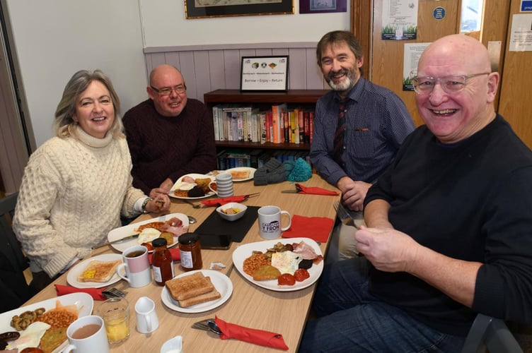 Liz Saville Roberts MP, her husband Dewi, Gwynedd Watkin (FUW) and Hywel Williams MP