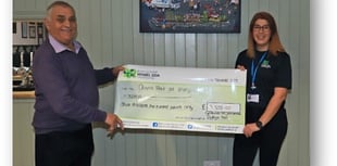 Teifi Vintage society present cheque to chemo unit