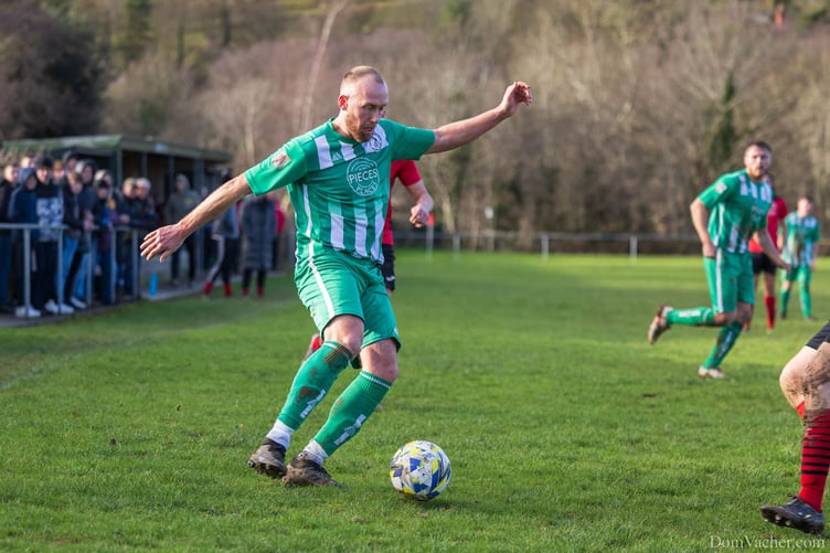 Paul Lewis took his total to 23 league goals for the season against Four Crosses