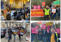 Unions unite on day of strikes in Aberystwyth