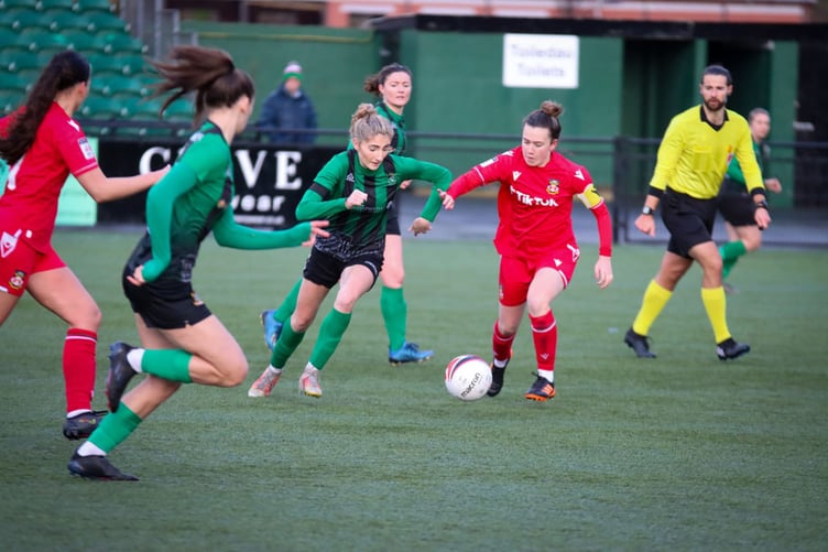 Emily Thomas is looking forward to playing in two semi finals
Aberystwyth Town Women