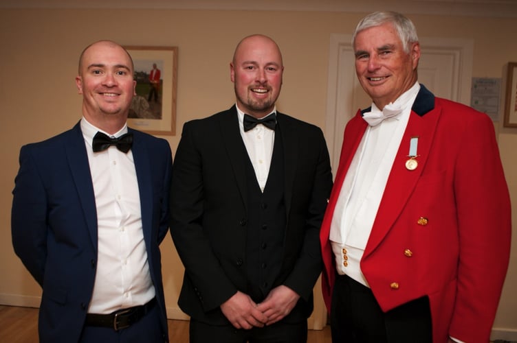 Clive with past junior captains Stephan Jones and Elfyn Griffiths
