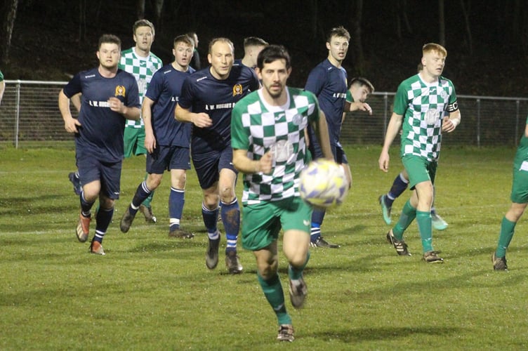 Action from Radnor Valley’s 1-0 win against Hay St Marys on Friday evening
Central wales league south 170223