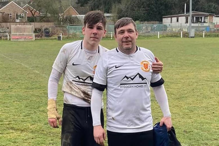 Machynlleth legend Michael Price with son Alfie