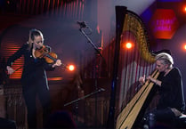 Harpist Catrin Finch returns to Ceredigion alongside gifted violinist