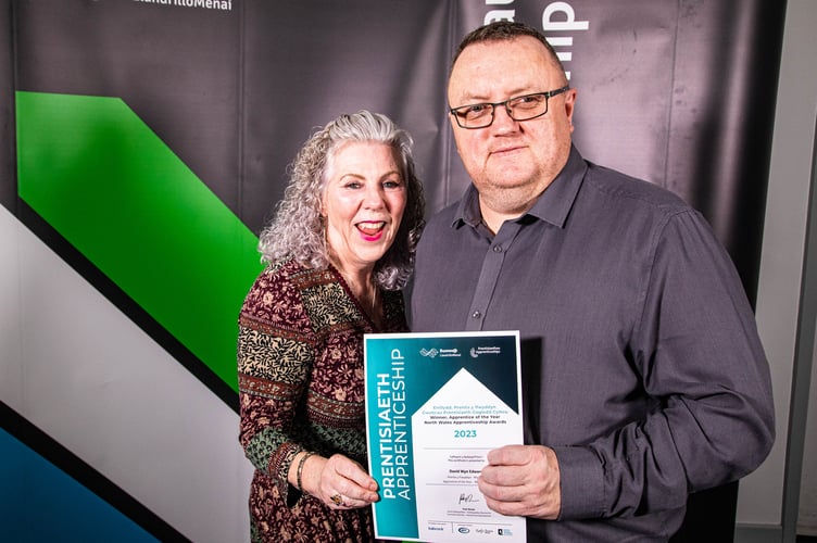 Daf with his tutor Doreen Thorley-Jones from Arfon Dwyfor Training