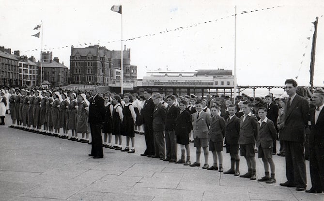 Princess Marina during her visit to Aberystwyth in August 1951