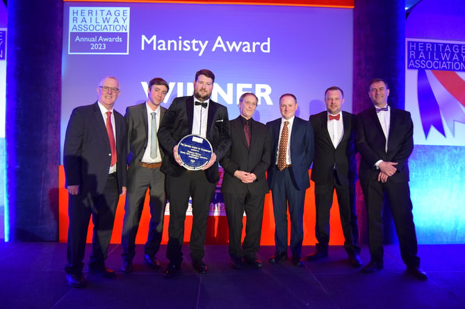 The railway team with the Manisty Award