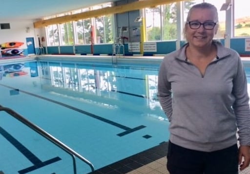 Centre lead Donna Morris-Collins at the pool, which only reopened to the public last September following a campaign to recruit lifeguards