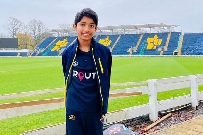 Talented young Aberystwyth cricketer Aadvik Khare 