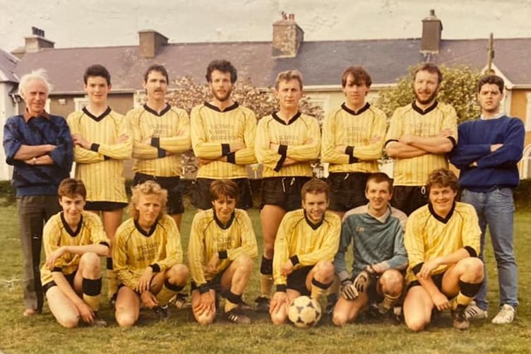 Mal Hicks (far left) held many roles with Aberaeron FC