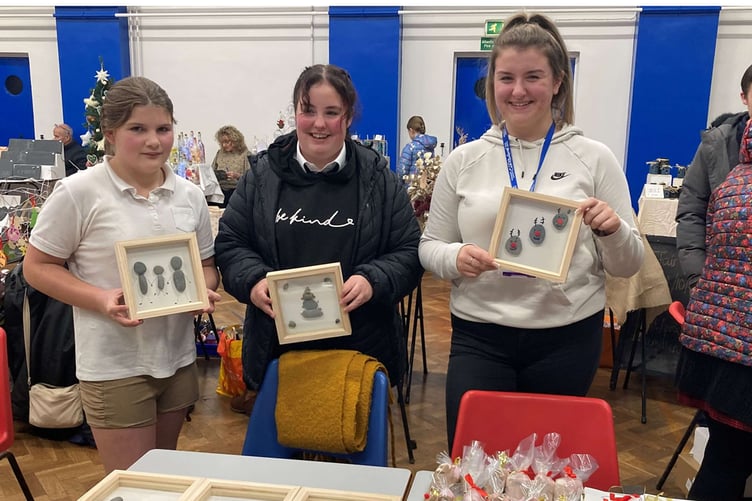Young people at the Christmas Fair