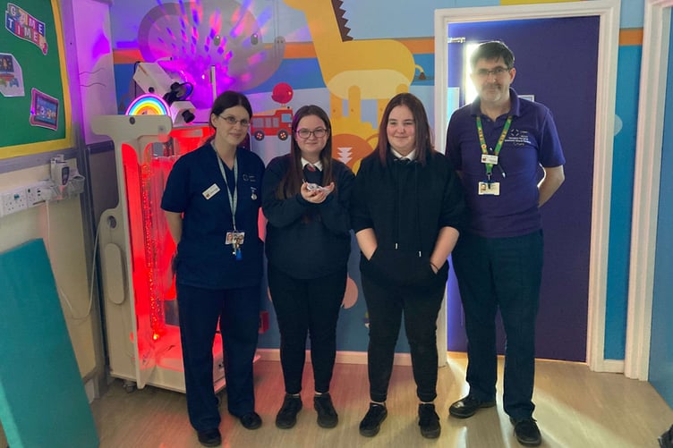 Young people meeting with Angharad Ward staff at Bronglais Hospital