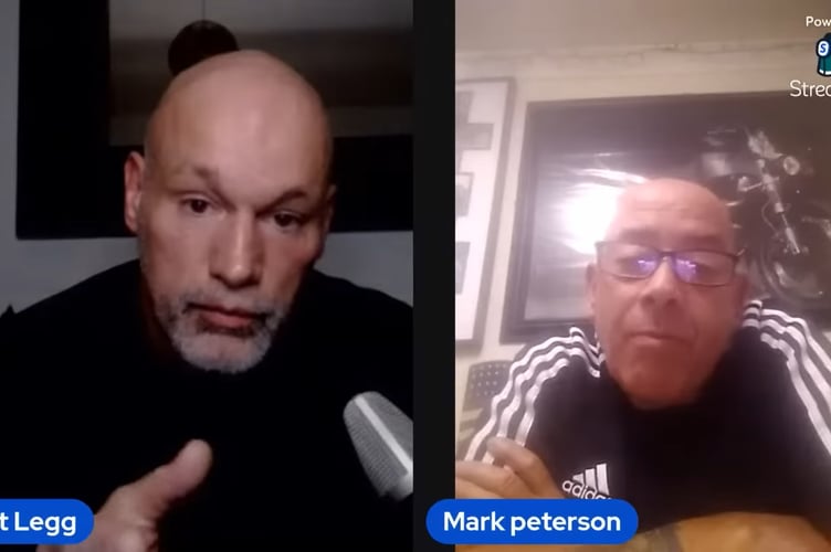 Former boxer Matt Legg interviews Mark Peterson