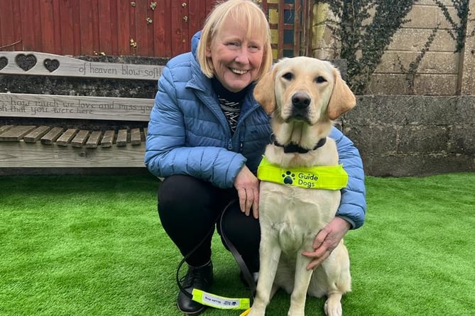 Louise Jenkins with new guide dog Sian