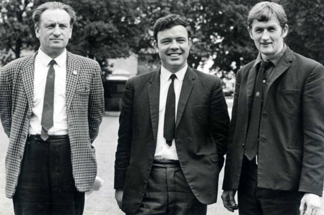Dai Bonar, David ‘Dafydd y Dug’ Burns and Glyn ‘Lone Wolf’ Rowlands at the end of the FWA trial.
