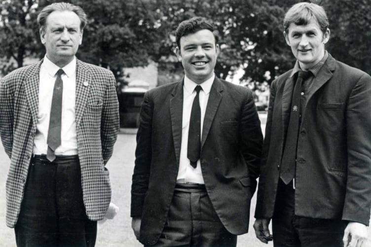 Dai Bonar, David ‘Dafydd y Dug’ Burns and Glyn ‘Lone Wolf’ Rowlands at the end of the FWA trial.