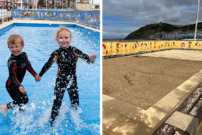 Aberystwyth Paddling Pool - then and now
